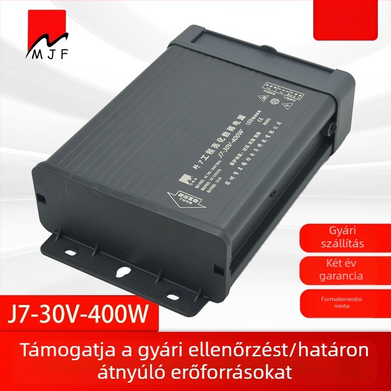 Mingjin Square Black Cat LED tápegység, 30V 400W, IP44 vízálló, kétcsöves forward topológiával, kapcsolóüzemű tápegység, 13,3 A állandó feszültségű meghajtó, modell J-7