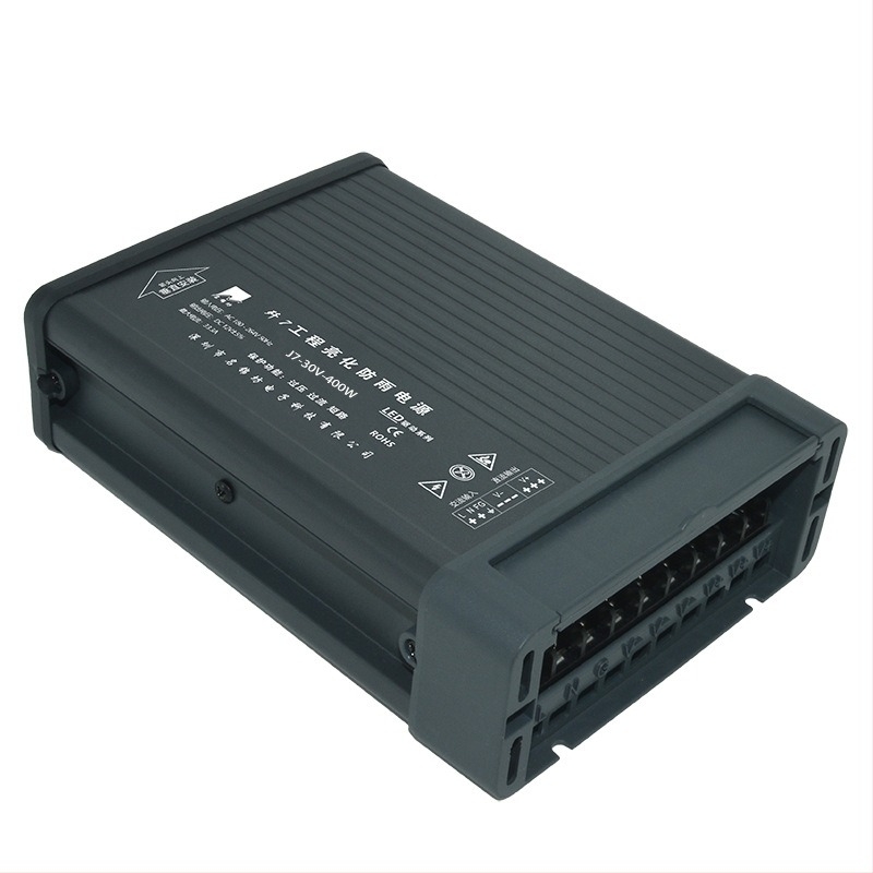 Mingjin Square Black Cat LED tápegység, 30V 400W, IP44 vízálló, kétcsöves forward topológiával, kapcsolóüzemű tápegység, 13,3 A állandó feszültségű meghajtó, modell J-7
