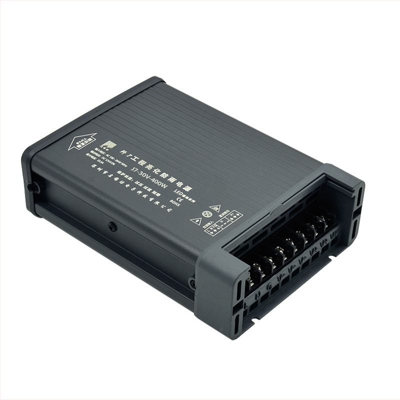 Mingjin Square Black Cat LED tápegység, 30V 400W, IP44 vízálló, kétcsöves forward topológiával, kapcsolóüzemű tápegység, 13,3 A állandó feszültségű meghajtó, modell J-7