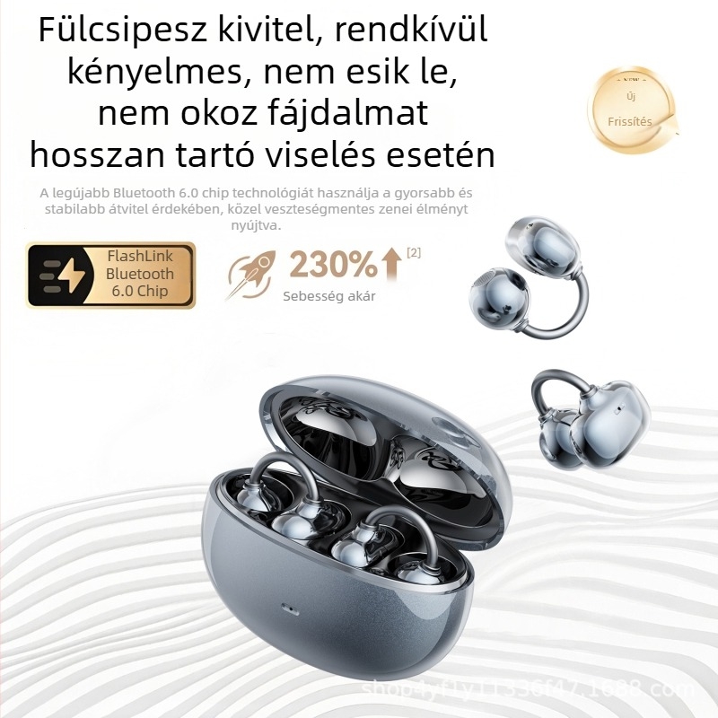 SK50 Bluetooth fül-clip fülhallgató – hosszú üzemidő, Bluetooth 6.0, egyedi modell, minimalista dizájn, IPX6