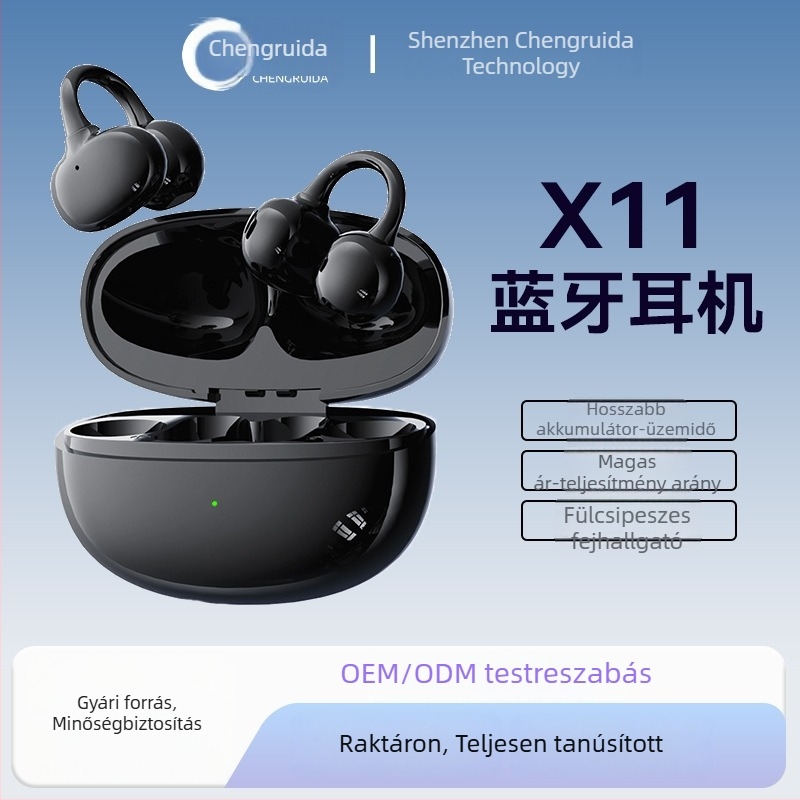X11 vezeték nélküli Bluetooth fülhallgató hosszú üzemidővel, ENC zajcsökkentés, klipsz dizájn, kiváló hangzás