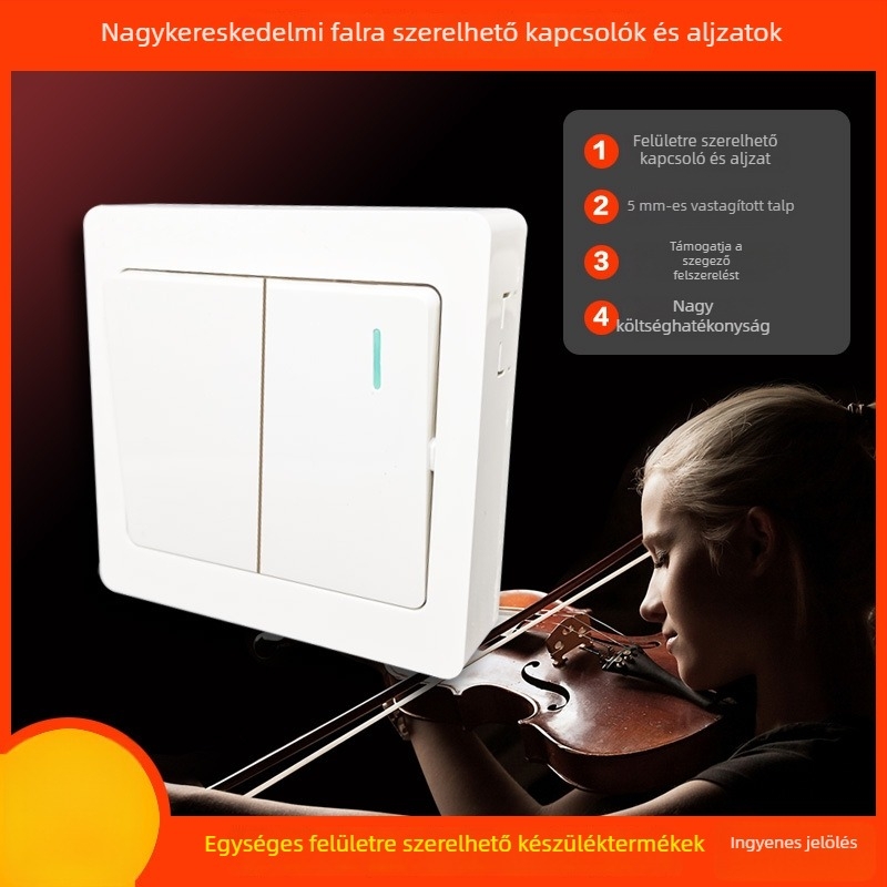 Felületre szerelt faliváltó mobil otthonhoz, 3‑ágú, kettős és egyedi vezérléssel, vastított alap, Ming‑M6 sorozat