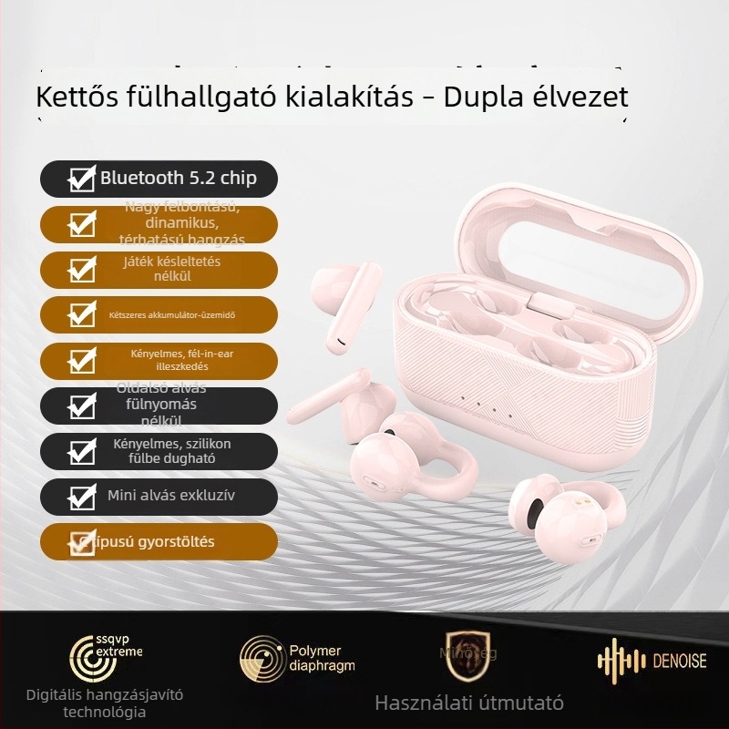 Új vezeték nélküli fülhallgatók fülklipszes kialakítással, TWS, 2 pár dobozonként, Bluetooth