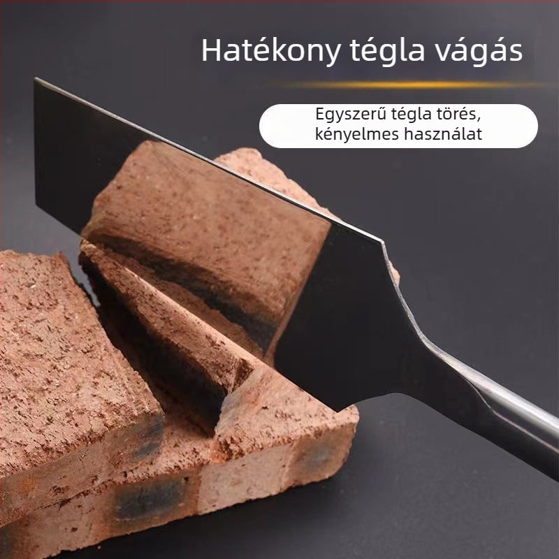 Rozsdamentes acélból készült muroló készlet: téglavető kés, habarcsos kés, csempe kés, falazó kés (kétoldalas)