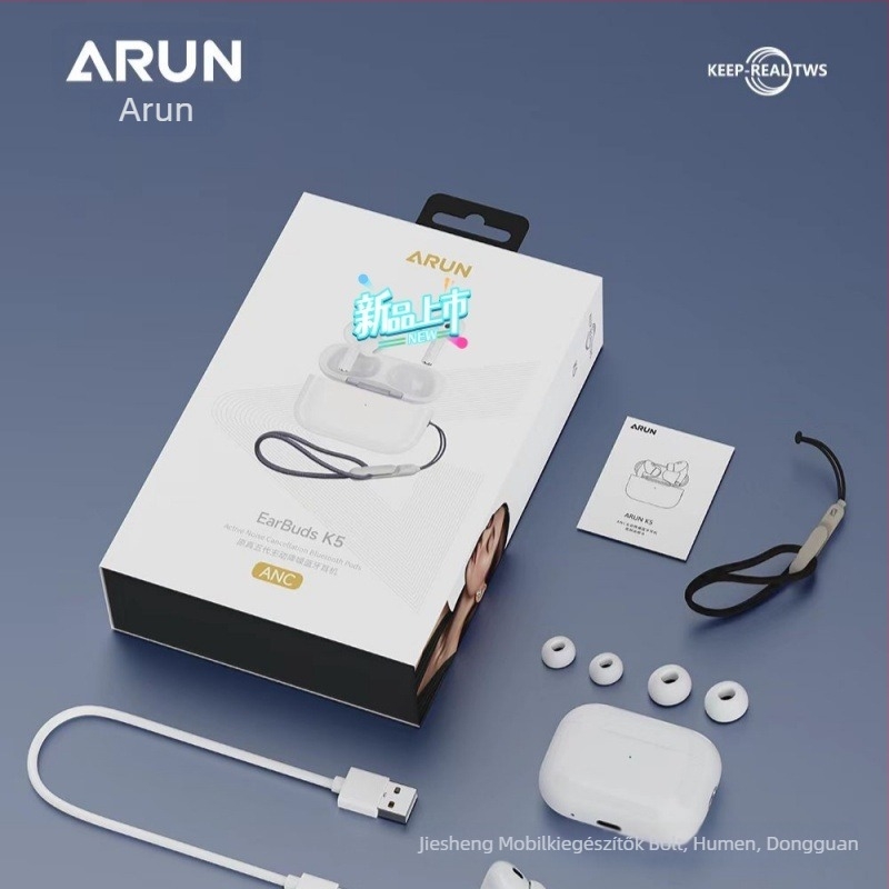 ARUN sport Bluetooth fülhallgatók mobiltelefonhoz – ANC, 3D hangzás, zene, futás, játékok, üzleti használat