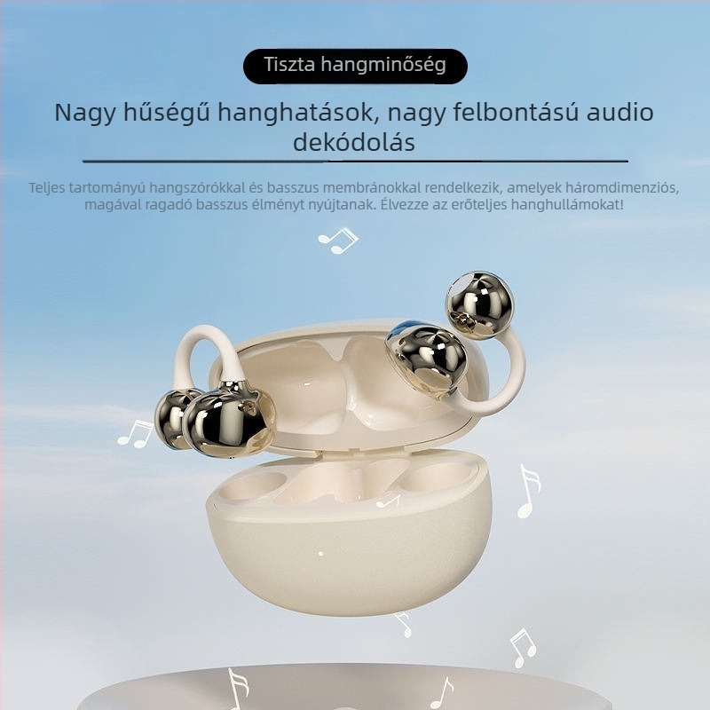 Bluetooth fejhallgató csontvezetéses, fülklipes kialakítás, nyitott dizájn, zajcsökkentés, nem a fülben, hosszú üzemidő