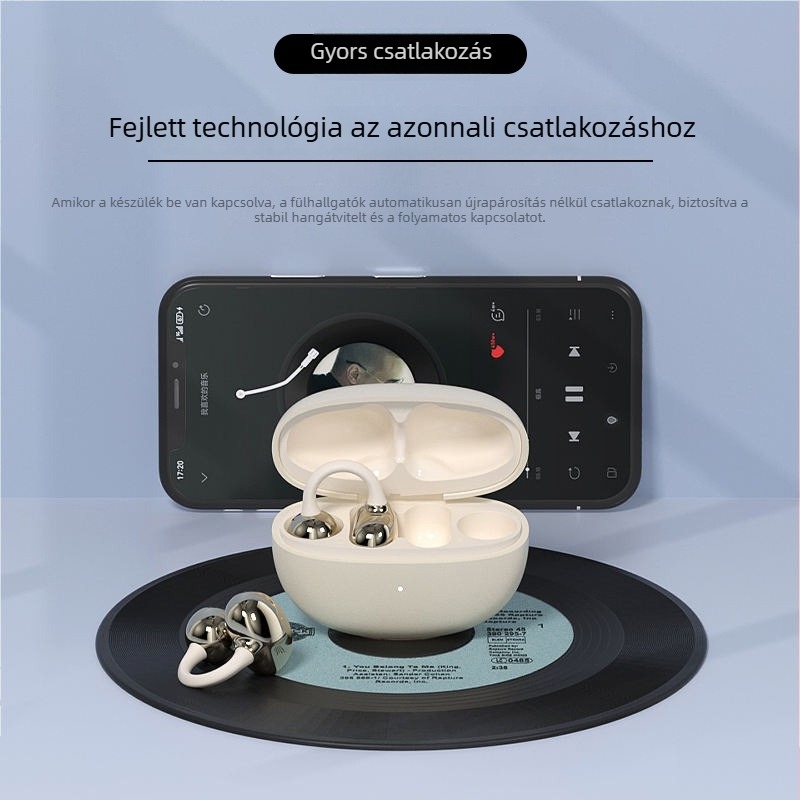 Bluetooth fejhallgató csontvezetéses, fülklipes kialakítás, nyitott dizájn, zajcsökkentés, nem a fülben, hosszú üzemidő