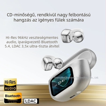 HY-C02 Bluetooth fülcsipeszes fejhallgató, nem bedugható a fülbe, intelligens színes kijelző, vezeték nélküli, hosszú üzemidő