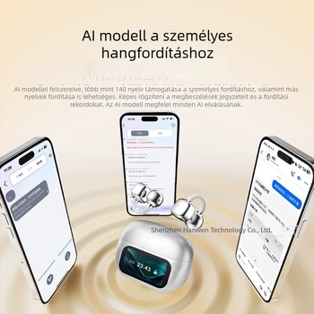 HY-C02 Bluetooth fülcsipeszes fejhallgató, nem bedugható a fülbe, intelligens színes kijelző, vezeték nélküli, hosszú üzemidő