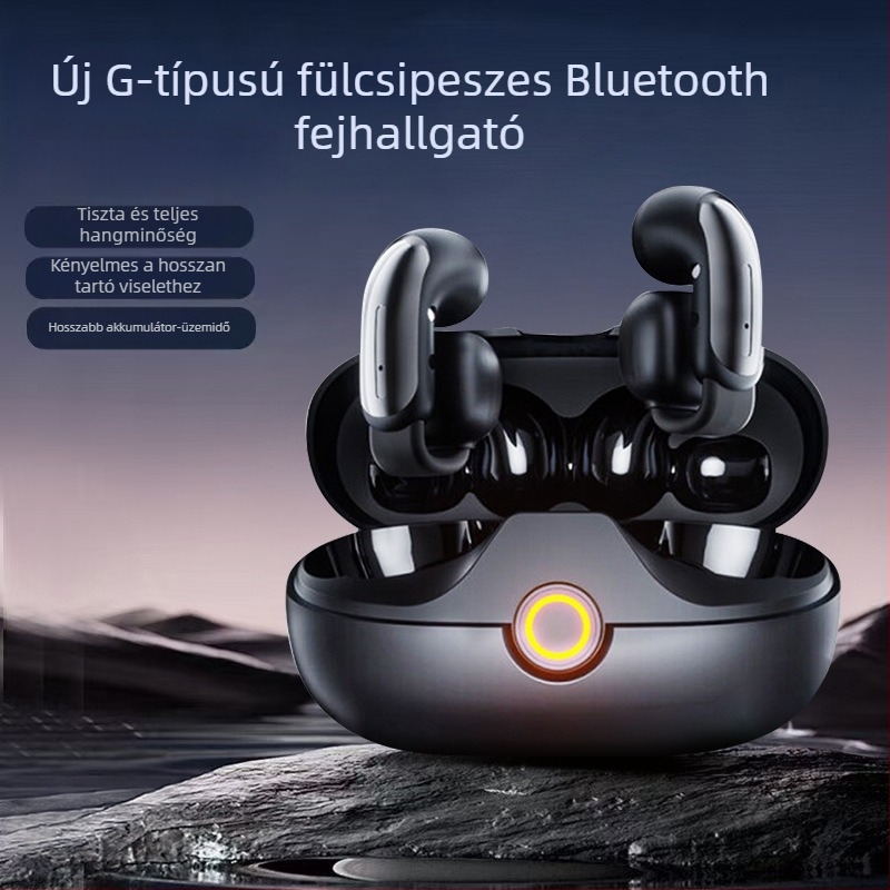 2025-ös G-típusú fülcsipeszes Bluetooth vezeték nélküli hallgató, hangszivárgás nélküli, nem kerül be a fülbe, hosszú viseléshez kényelmes, sztereó, Bluetooth 5.4, ABS anyag.