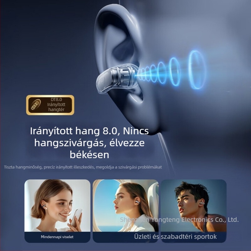 2025-ös G-típusú fülcsipeszes Bluetooth vezeték nélküli hallgató, hangszivárgás nélküli, nem kerül be a fülbe, hosszú viseléshez kényelmes, sztereó, Bluetooth 5.4, ABS anyag.