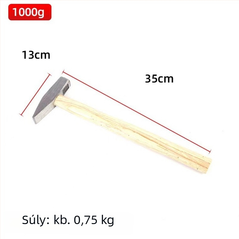 Fa fogantyújú szerelőkalapács, 200 g, mini kalapács rozsdátlanításhoz
