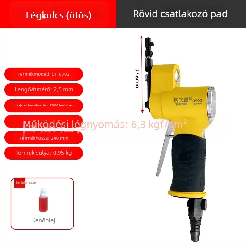 Ipari szintű pneumatikus polírozó- és csiszoló eszköz formák felületeinek tükrös fényességéhez és karcolások eltávolításához