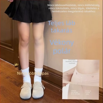Testbarát hatású leggings, testszínű, levehető, ősz-téli dupla fleece béléses, vastag, fekete harisnyanadrág
