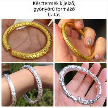 Sárkány-pikkely mintázatú textúráló kalapács ékszerek gravírozásához – vasból készült, többfunkciós kalapács arany- és ezüst karkötők számára