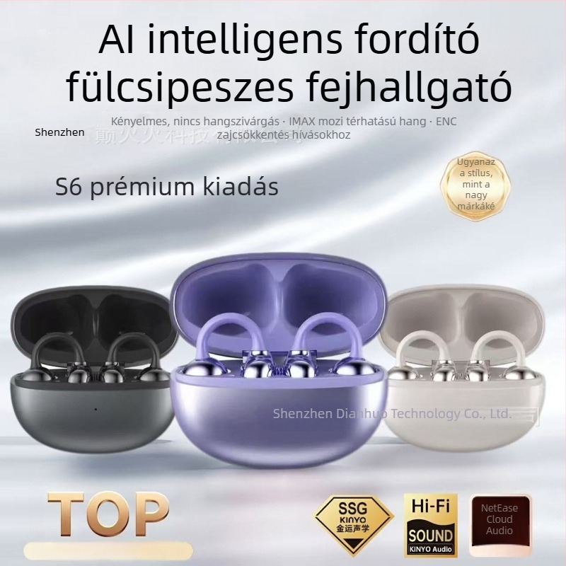 Huawei S6 okos klipszes vezeték nélküli fülhallgató, AI fordítással online, HD hangzás, nem-in-ear kialakítás