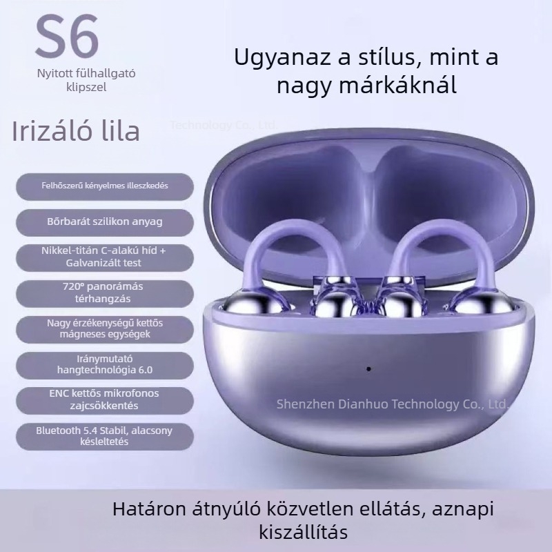 Huawei S6 okos klipszes vezeték nélküli fülhallgató, AI fordítással online, HD hangzás, nem-in-ear kialakítás