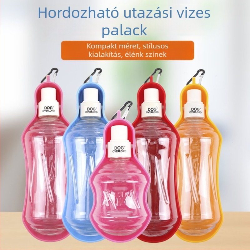 Hordozható vízpalack és pohár háziállatok számára – kutyák és macskák számára, kültéri utazásokhoz