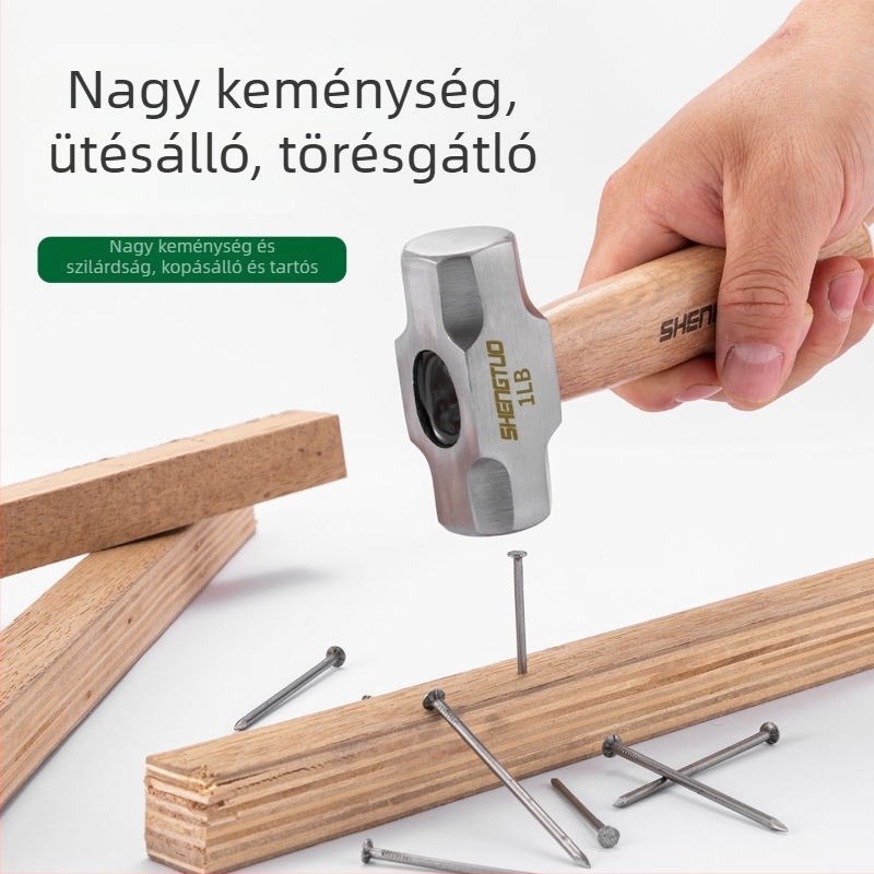 Mini kalapács fából készült nyéllel, fej magas széntartalmú acél
