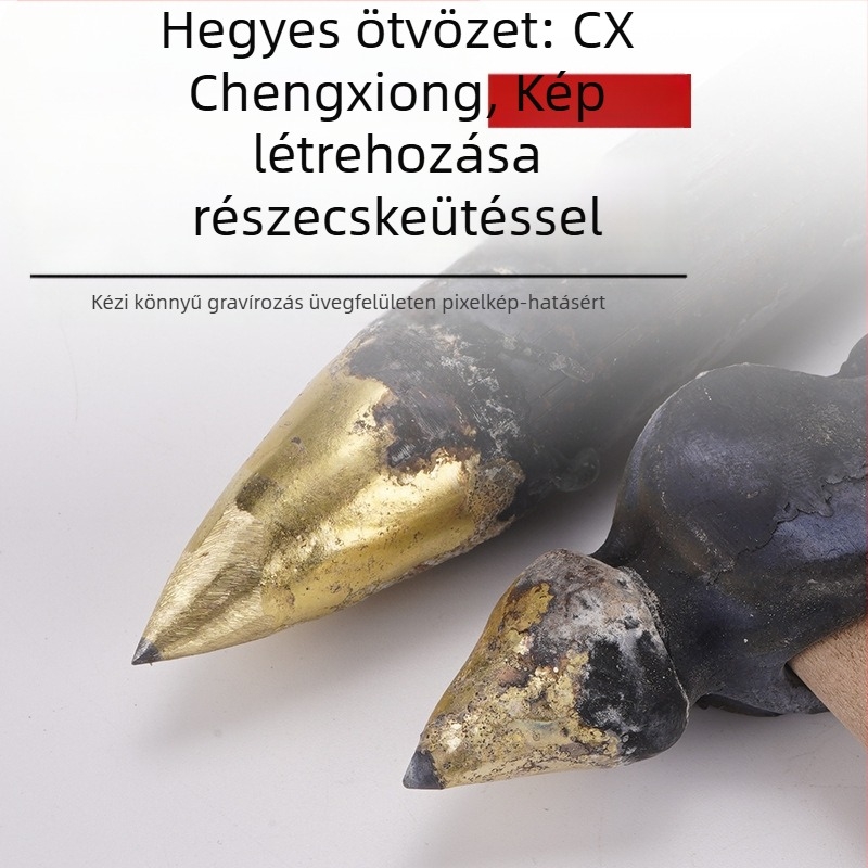 Üvegfestő szerszámkészlet — ötvözet fejű kalapács, fa markolattal, daltával és árnyékos faragással