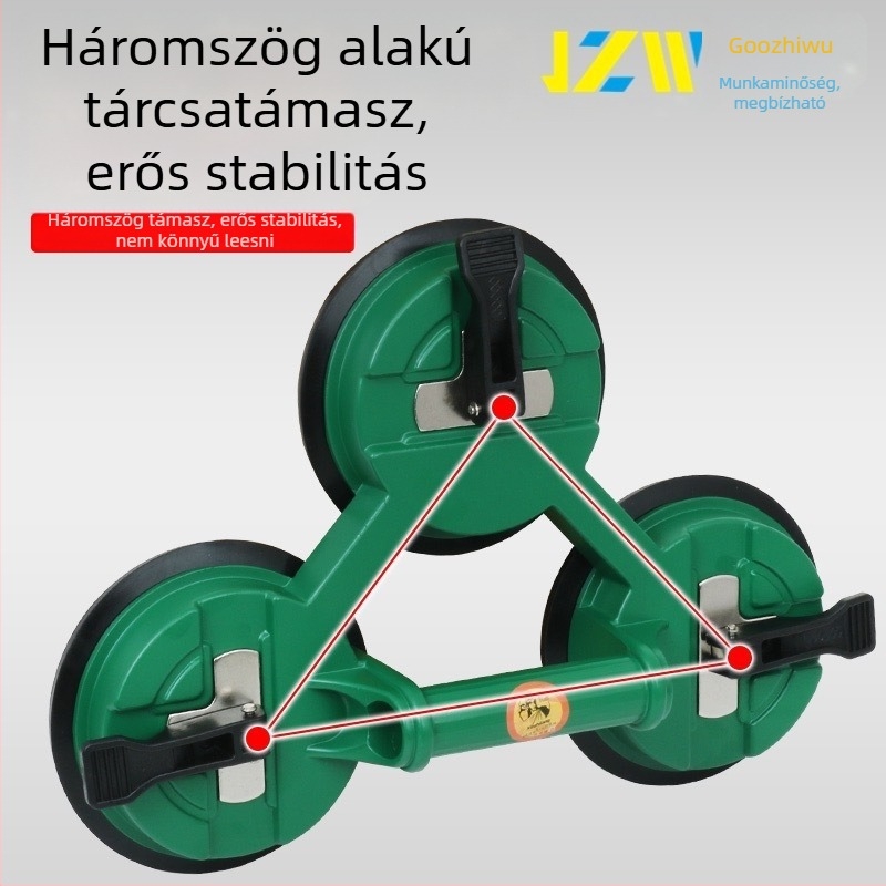 Erős, nehéz kivitelű üvegszívó korong, csempék és padlóburkolatok telepítésére, üvegajtók és ablakok kezelésére