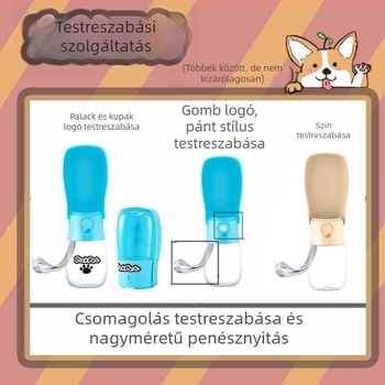 Hordozható kisállat itatópohár aktív szénszűrővel, macskáknak és kutyáknak, magas hőmérséklet-álló, összecsukható