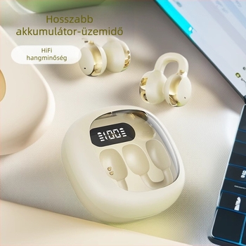 2025 új fül-clip vezeték nélküli Bluetooth fejhallgató átlátszó digitális kijelzővel, zajcsökkentés, HD hívások, hosszú üzemidő, IPX4, sztereó