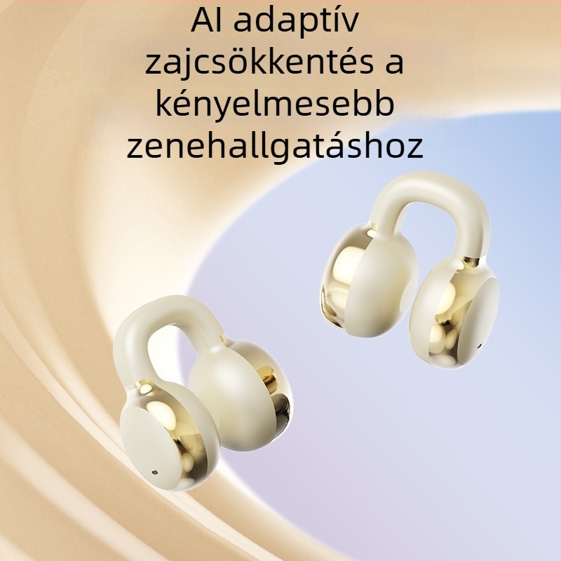 2025 új fül-clip vezeték nélküli Bluetooth fejhallgató átlátszó digitális kijelzővel, zajcsökkentés, HD hívások, hosszú üzemidő, IPX4, sztereó