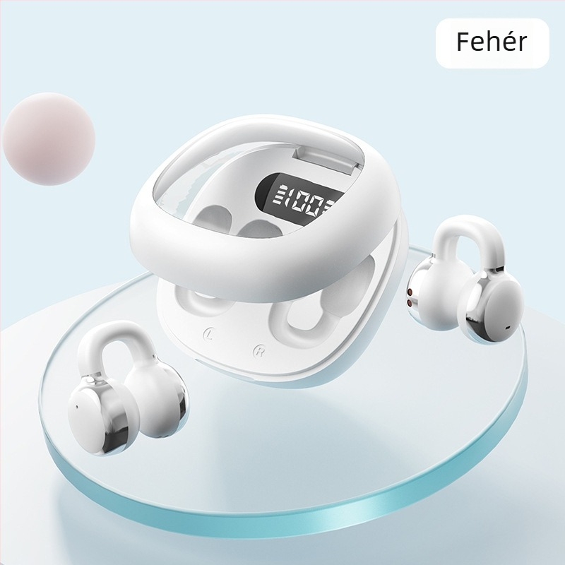 2025 új fül-clip vezeték nélküli Bluetooth fejhallgató átlátszó digitális kijelzővel, zajcsökkentés, HD hívások, hosszú üzemidő, IPX4, sztereó