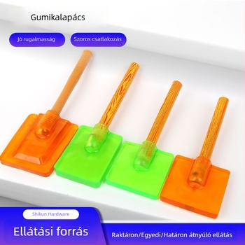 Gumi kalapács fa fogantyúval csempézéshez és kőműves munkákhoz
