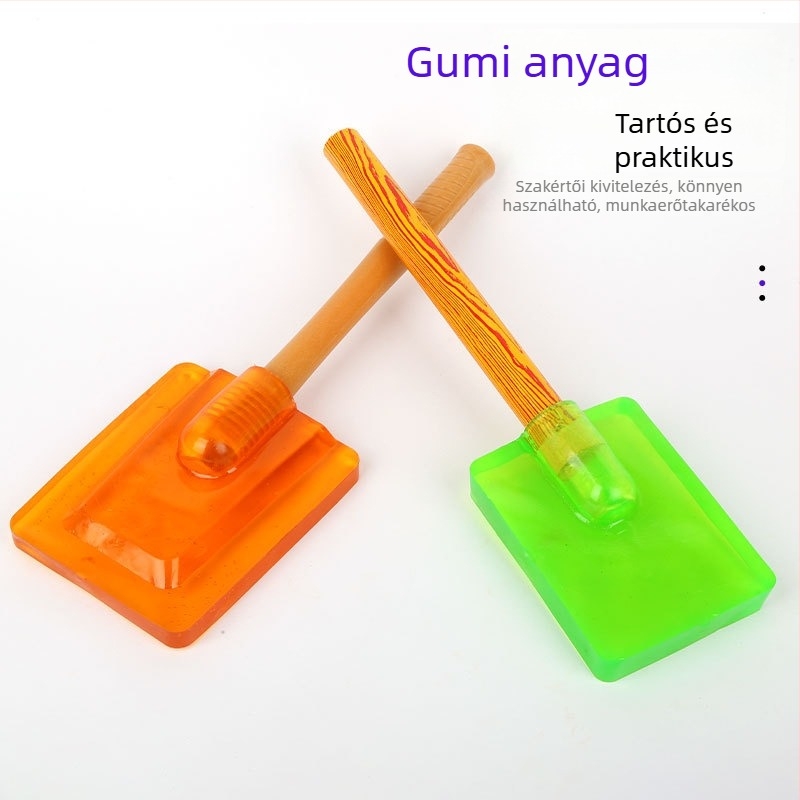 Gumi kalapács fa fogantyúval csempézéshez és kőműves munkákhoz