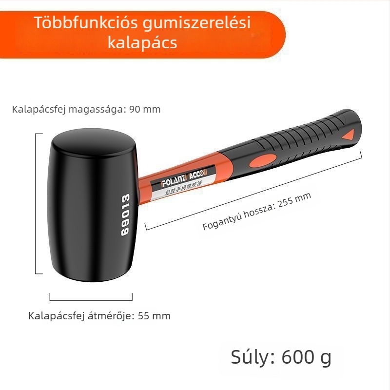 Gumikalapács csempefelrakáshoz – nagy padlóburkoló eszköz