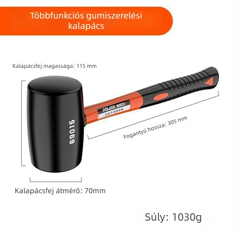 Gumikalapács csempefelrakáshoz – nagy padlóburkoló eszköz
