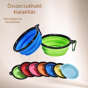 TPE anyagú összecsukható ivó tál utazáshoz – hordozható kutyáknak