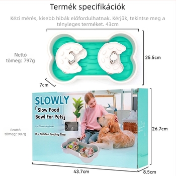 Multifunkcionális kisállat tál lassú etetéssel, forgó puzzle etető kutyáknak, fulladás elleni, magas oldalfalakkal és fröccsenés elleni védelemmel