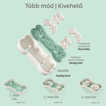 Multifunkcionális kisállat tál lassú etetéssel, forgó puzzle etető kutyáknak, fulladás elleni, magas oldalfalakkal és fröccsenés elleni védelemmel