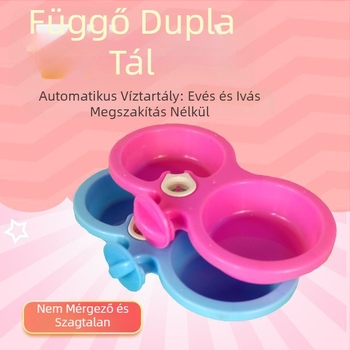 Automata etető- és itatóedény háziállatoknak, függő, kettős tálas kutyáknak
