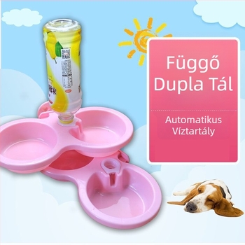 Automata etető- és itatóedény háziállatoknak, függő, kettős tálas kutyáknak