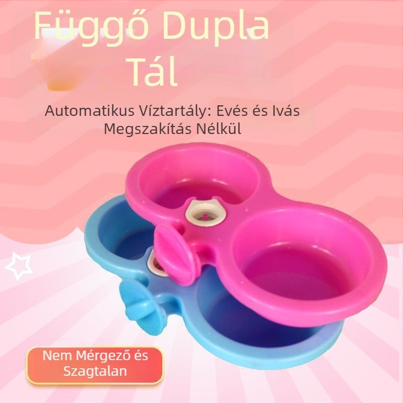 Automata etető- és itatóedény háziállatoknak, függő, kettős tálas kutyáknak