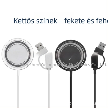Alumíniumötvözetes mágneses vezeték nélküli töltő iPhone-hoz, 15W gyors töltés