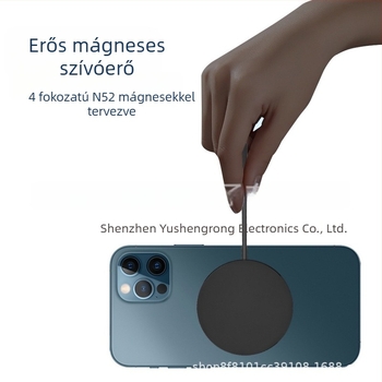 Alumíniumötvözetes mágneses vezeték nélküli töltő iPhone-hoz, 15W gyors töltés