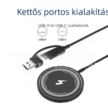 Alumíniumötvözetes mágneses vezeték nélküli töltő iPhone-hoz, 15W gyors töltés