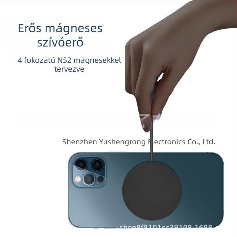 Alumíniumötvözetes mágneses vezeték nélküli töltő iPhone-hoz, 15W gyors töltés
