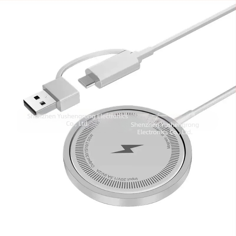Alumíniumötvözetes mágneses vezeték nélküli töltő iPhone-hoz, 15W gyors töltés
