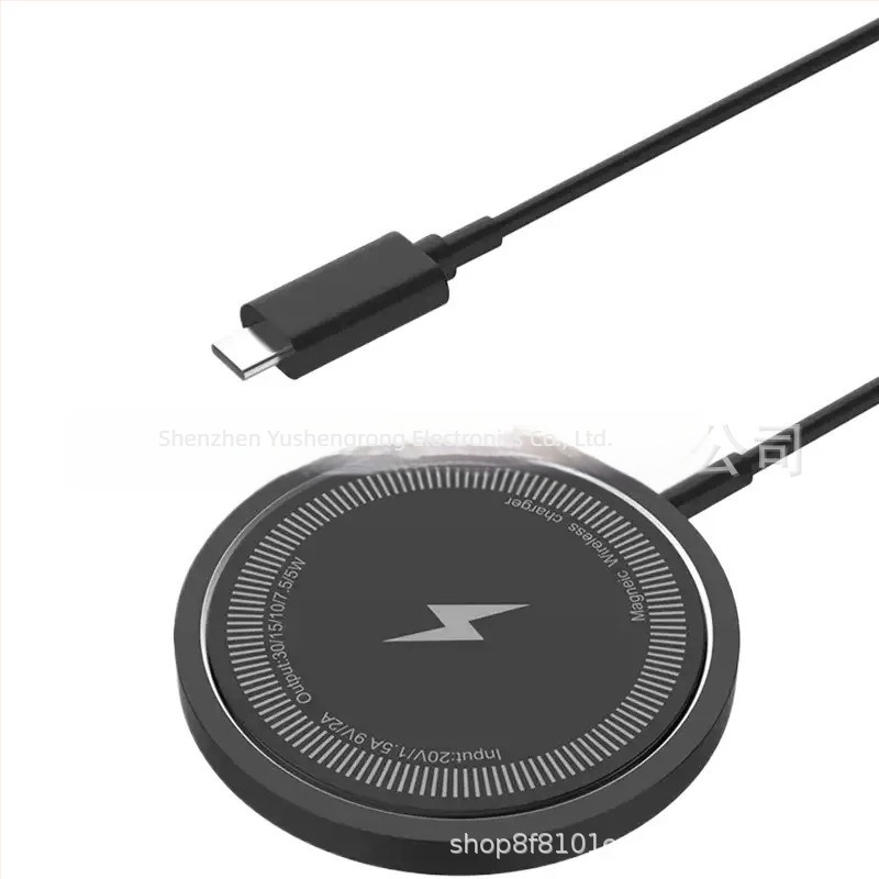 Alumíniumötvözetes mágneses vezeték nélküli töltő iPhone-hoz, 15W gyors töltés