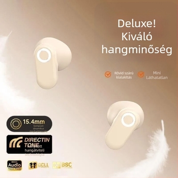 GT610 bőr textúrájú vezeték nélküli Bluetooth fejhallgató, 2025-ös modell, sportos, fél-fülbe helyezett dizájn, hosszú akkumulátor üzemidő, zajcsökkentés