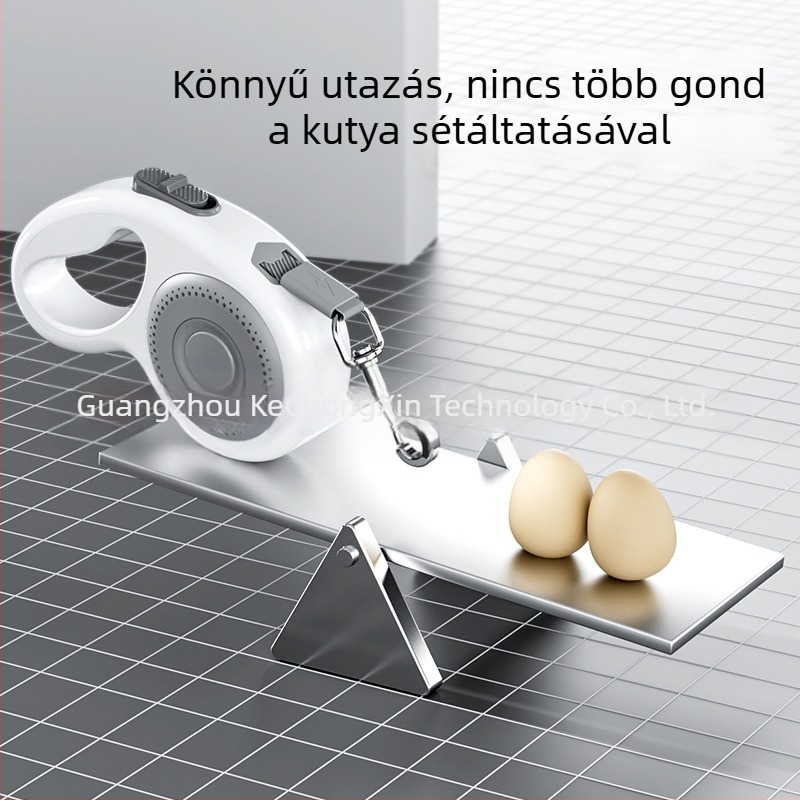 Húzható kutyapóráz kis- és közepes testű kutyák számára, poliészter.