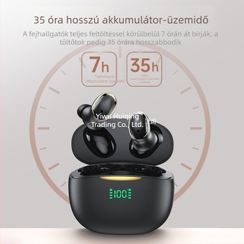 Fekete Bluetooth fülhallgatók futáshoz és sporthoz, vezeték nélküli, kiváló hangzás, zajcsökkentés, hosszú viselhetőség, 2025-ös modell