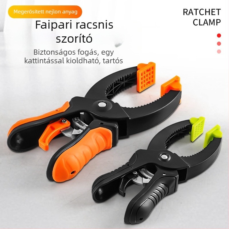 G- és C-alakú szorító készlet famegmunkáláshoz, nagy F-alakú szorító ratchet mechanizmussal