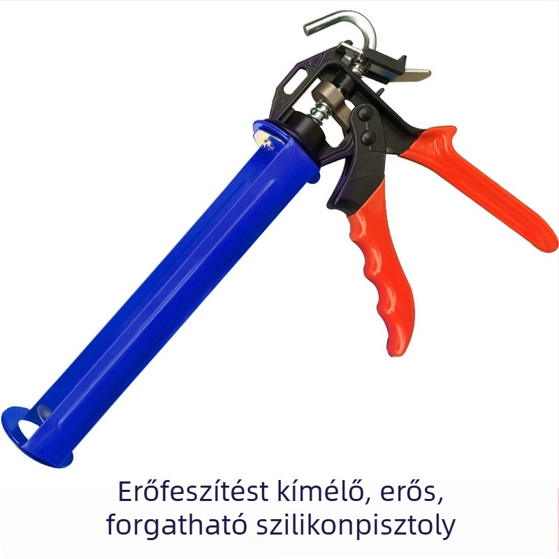 Szilikon tömítőpisztoly, kézi, ergonomikus, üveghez és általános használatra, megerősített kivitel